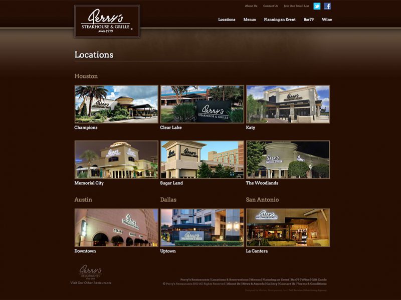 2012 Perry's Steakhouse & Grille Location Page