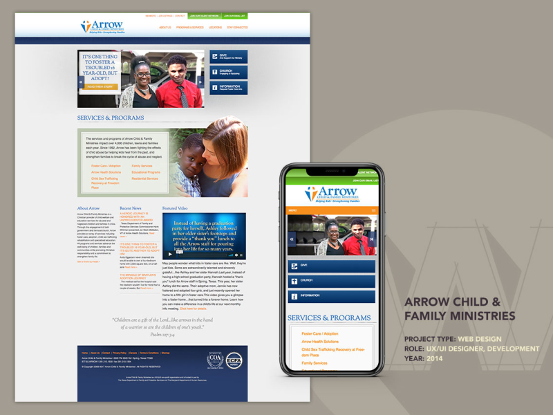 Arrow Child and Family Ministries Web Site