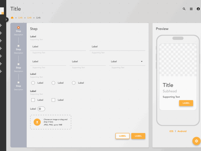 Design System Library Add Process Layout