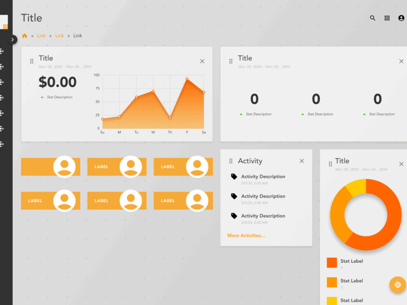 Design System Library Dashboard Layout