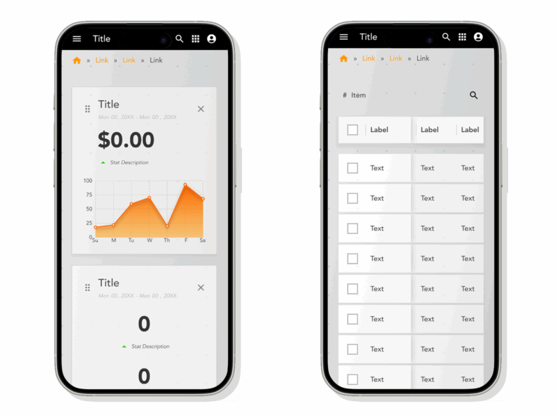 Design System Library Mobile Layouts for Add Process and User Details