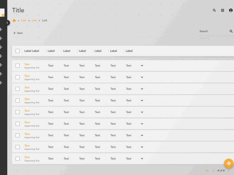 Design System Library Table Layout