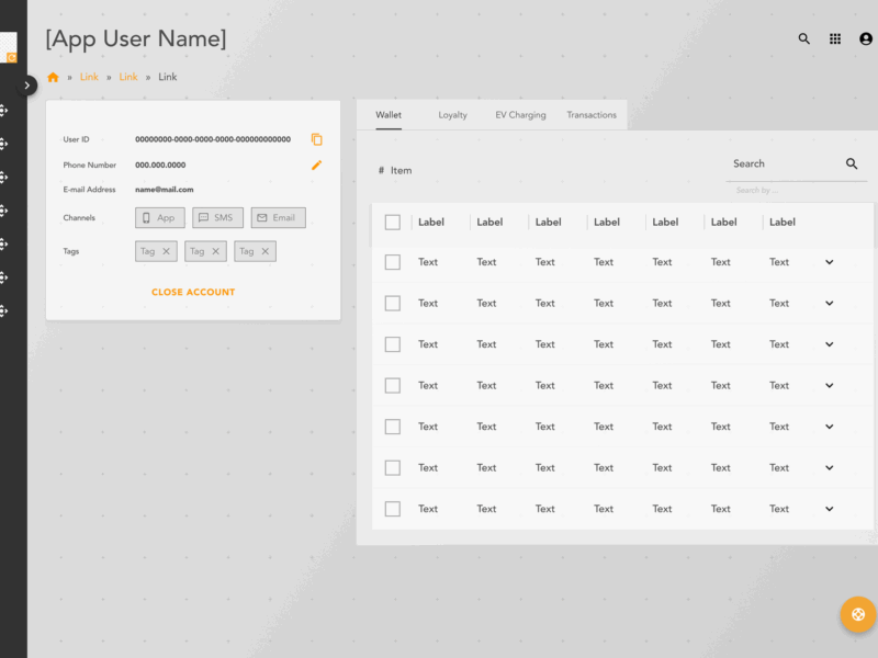 Design System Library User Details Layout