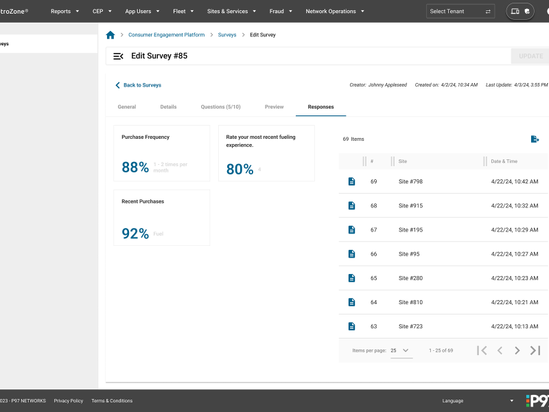 Recorded Responses from Users UI