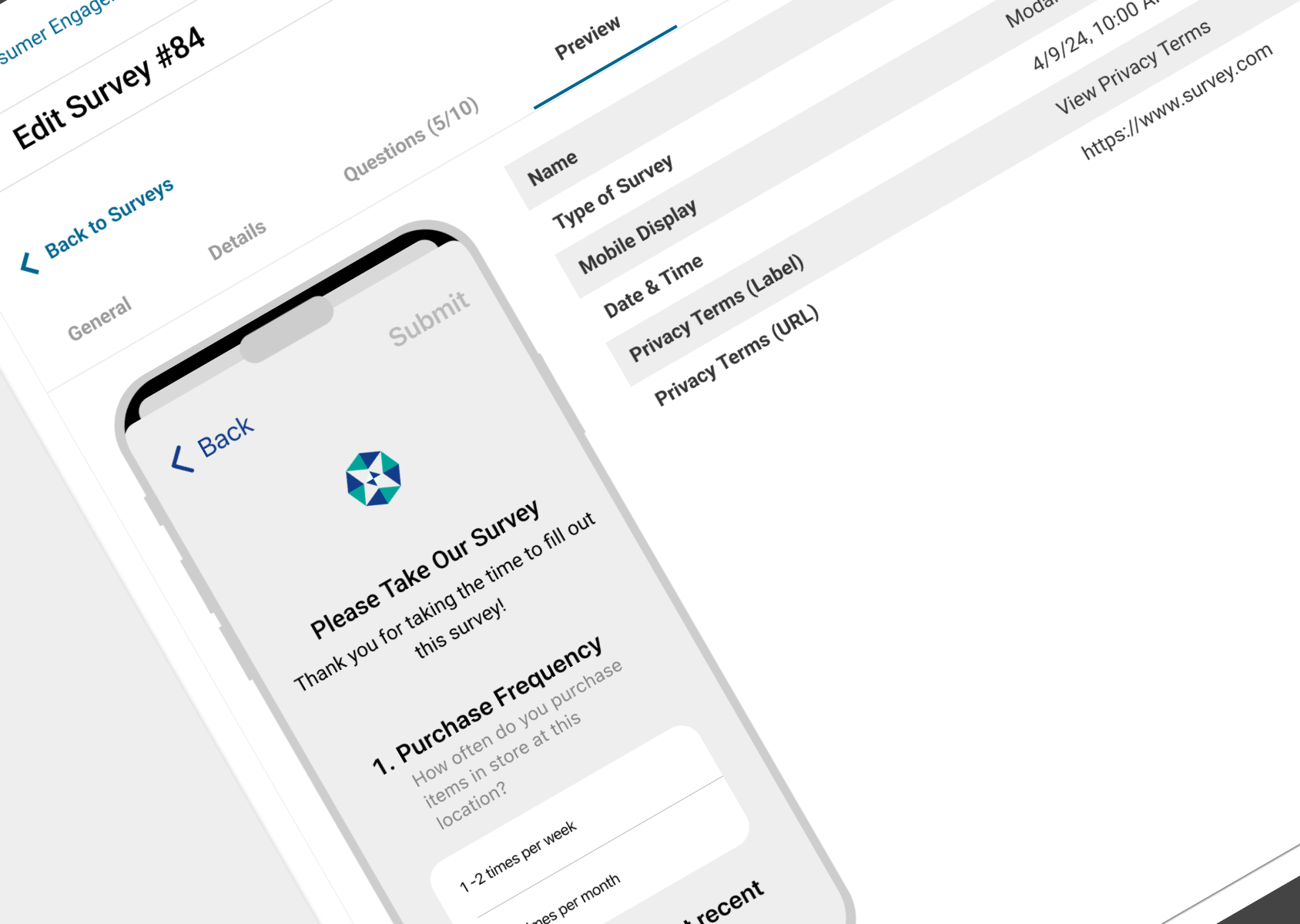 Thumbnail for the In-app Survey UI