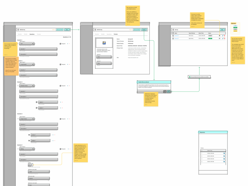 In-app Survey Wireframes Survey Questions & Preview