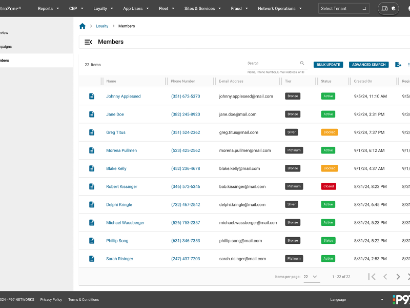 Loyalty Members List UI