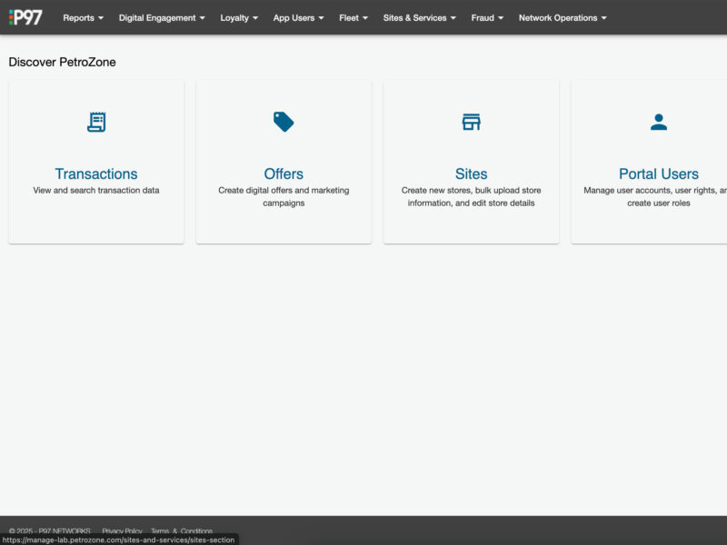 PetroZone V4 Landing Screen