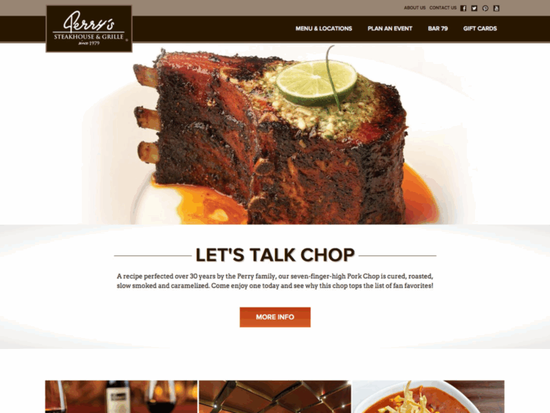 Perry's Steakhouse & Grille Home UI
