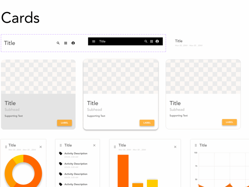 Design System Library Cards Components
