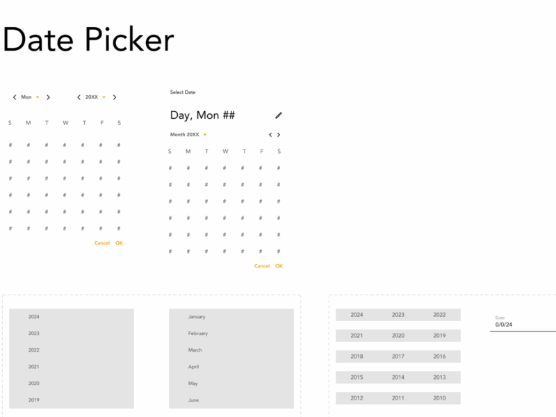 Design System Library Date Picker Components