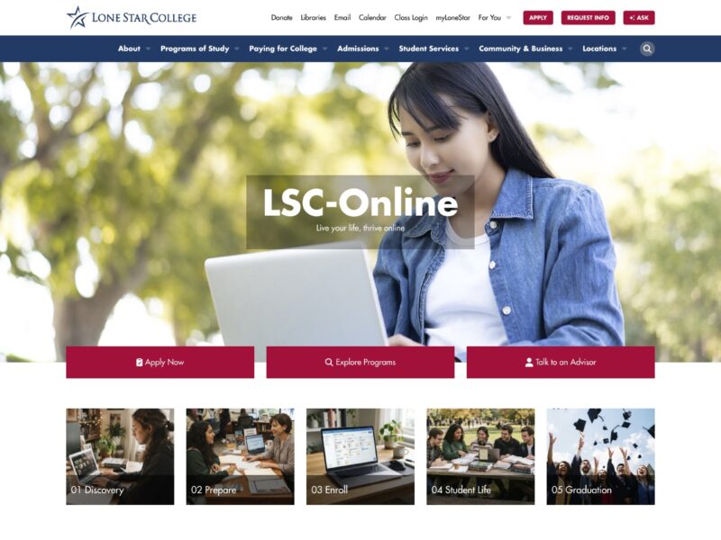 Lone Star College - Online - Proposed Home Page UI - Desktop