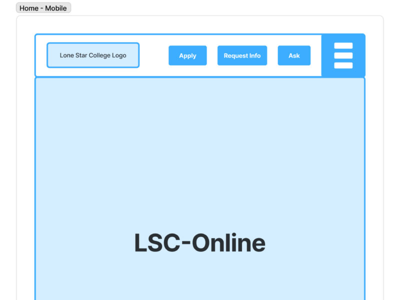 Lone Star College - Online - Mobile Wireframe